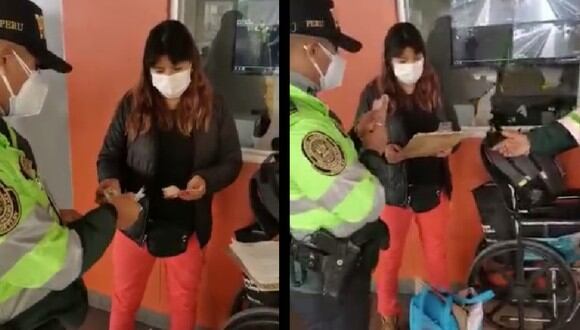 Mujer se mostró agradecida con la Policía. (Captura de video PNP)