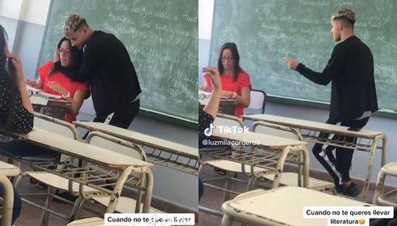 Hasta el momento, no se sabe si la maestra aprobó o no al alumno bailarín. (Foto: @luzmilacordero0/TikTok)