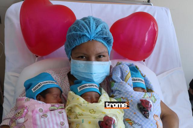 Mamitas felices. Nacieron trillizos en el hospital Rebagliati y en la madrugada del Día de la Madre tres mujeres dieron a luz en el Instituto Nacional Materno Perinatal. (EsSalud / Trome)