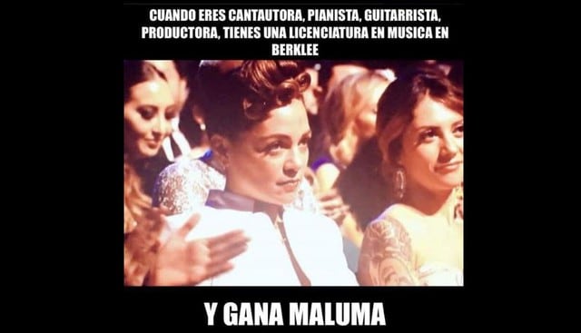 Memes de la reacción de Natalia Lafourcade luego que Maluma recibiera el Grammy. (Fotos: Facebook/Twitter)