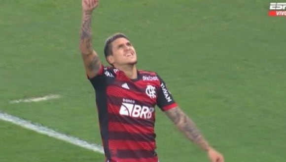 Pedro anotó el 1-0 Flamengo vs. Tolima. (Foto: Captura ESPN)