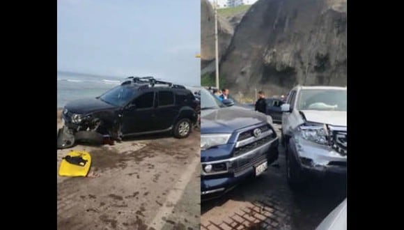 Chofer chocó contra otros cinco autos en Costa Verde