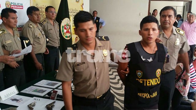 Marco Gil Tueros (22) ‘Papucho’, presunto cabecilla de la banda ‘Los Malditos de La Paradita’, fue detenido por la Policía. (José Yucra)
