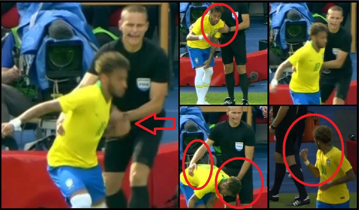 Neymar: Hasta el árbitro le hace falta, lo agarra, jala camiseta pero igual no lo puede detener ¡Insólito!