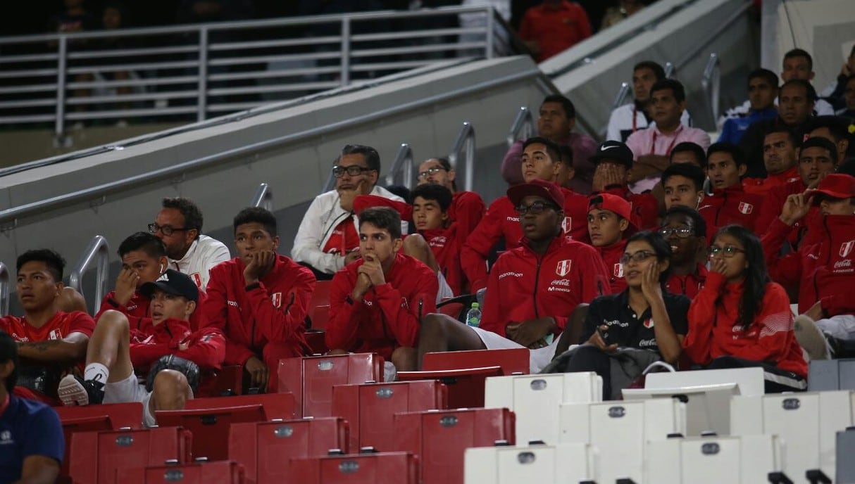 La selección peruana sub-17 desilusionada al quedar fuera del Mundial de su categoría. (Fotos: GEC/Fernando Sangama)