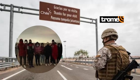 Soldados chilenos guían hacia los migrantes hacia al Perú.