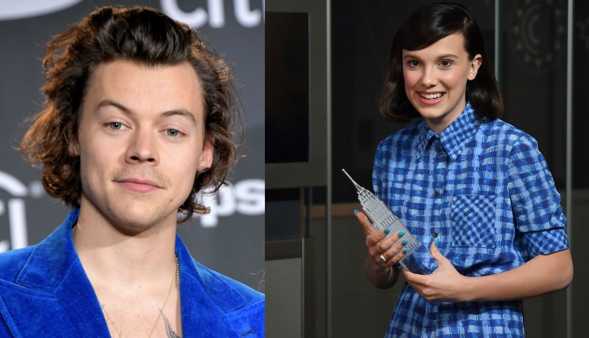 Harry Styles y Millie Bobby Brown fueron grabados en concierto de Ariana Grande. (Foto: Composición AFP)