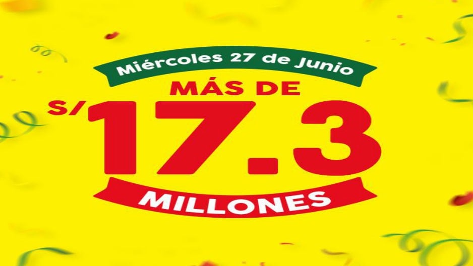 Lotería de La Tinka acumuló pozo de más de 17 millones, el más alto desde hace cinco años.