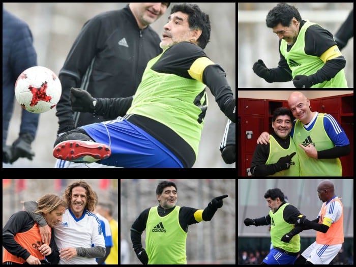 The Best: Diego Maradona y leyendas del fútbol deleitaron en duelo amistoso en la FIFA