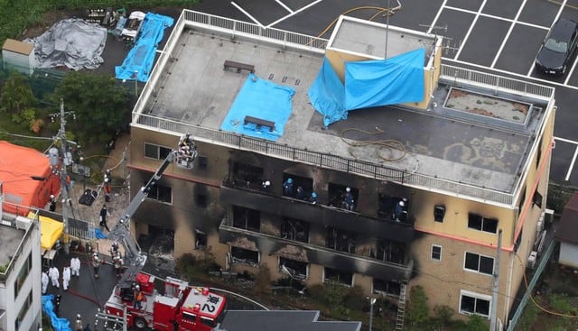 Japón: Así quedó el estudio de animación tras incendio que deja al menos 33 muertos. (Foto: EFE)