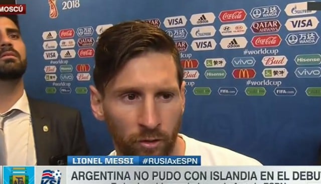 Lionel Messi y su declaración tras el final del partido entre Argentina e Islandia.