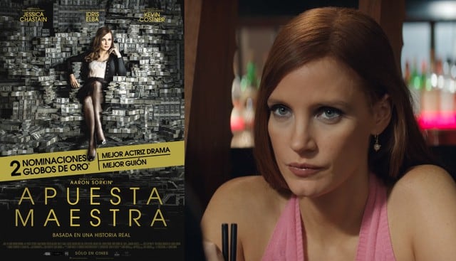 Apuesta Maestra está basada en la historia real de Molly Bloom, interpretada por Jessica Chastain. Fotos: Difusión