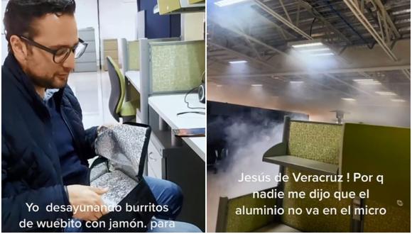 Calienta su comida en el microondas de su oficina y casi provoca un incendio: "las risas no faltaron". (Foto: @robertoherrera924)