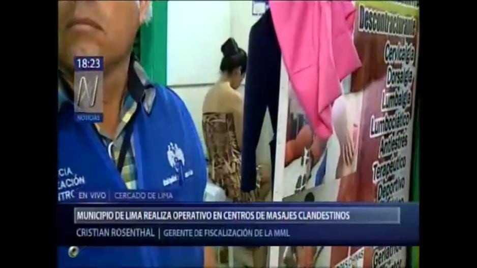 Municipalidad de Lima clausuró locales de masajes. (Captura)