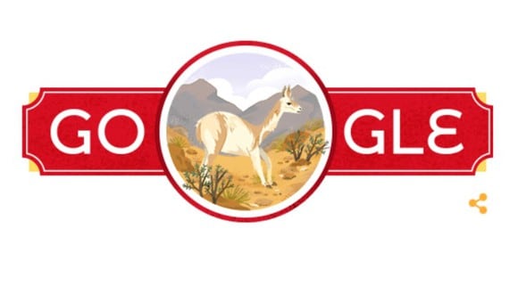 Este doodle tiene la ilustración una vicuña con un fondo de los andes peruanos. (Google)
