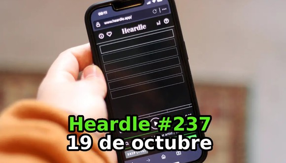 Escucha la canción del Heardle 237 de hoy 19 de octubre de 2022 y encuentra la respuesta correcta de la adivinanza con Spotify en Estados Unidos. (Foto: Heardle)