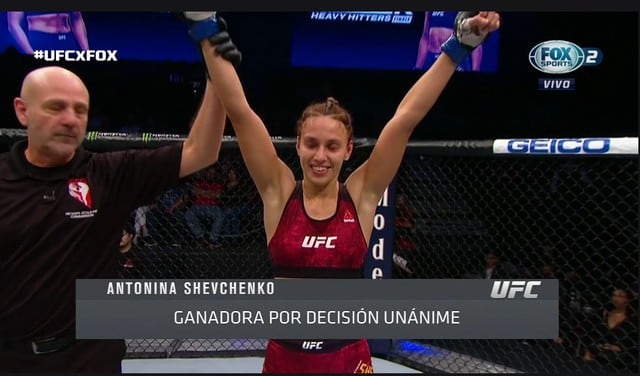 Una buena presentación de Antonina Shevchenko en UFC. (Captura Fox Sports 2)