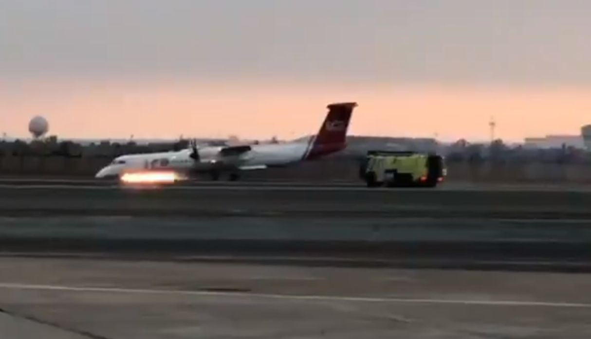 Avión de LC Perú aterrizó de emergencia. (Fotos: Twitter/Canal N)