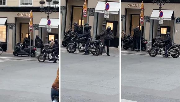 El robo se dio en la tarde en la lujosa Place Vendôme en pleno centro histórico de París.  (Foto: Captura Twiiter)