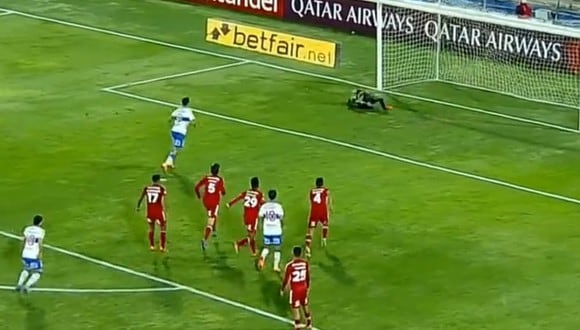 Fernando Zampedri anotó de penal el 2-1 a favor de Universidad Católica sobre Sporting Cristal. Foto: Captura de pantalla de Fox Sports 3.