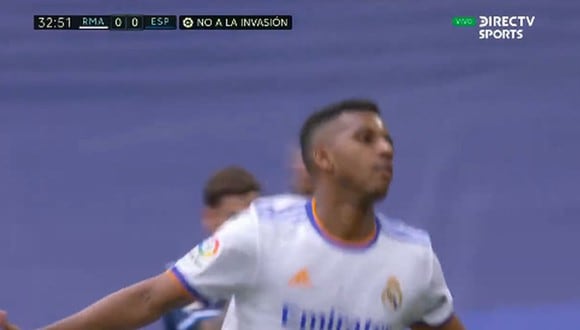 Gol de Rodrygo para el 1-0 del Real Madrid vs. Espanyo en LaLiga. (Foto: DirecTV Sports)