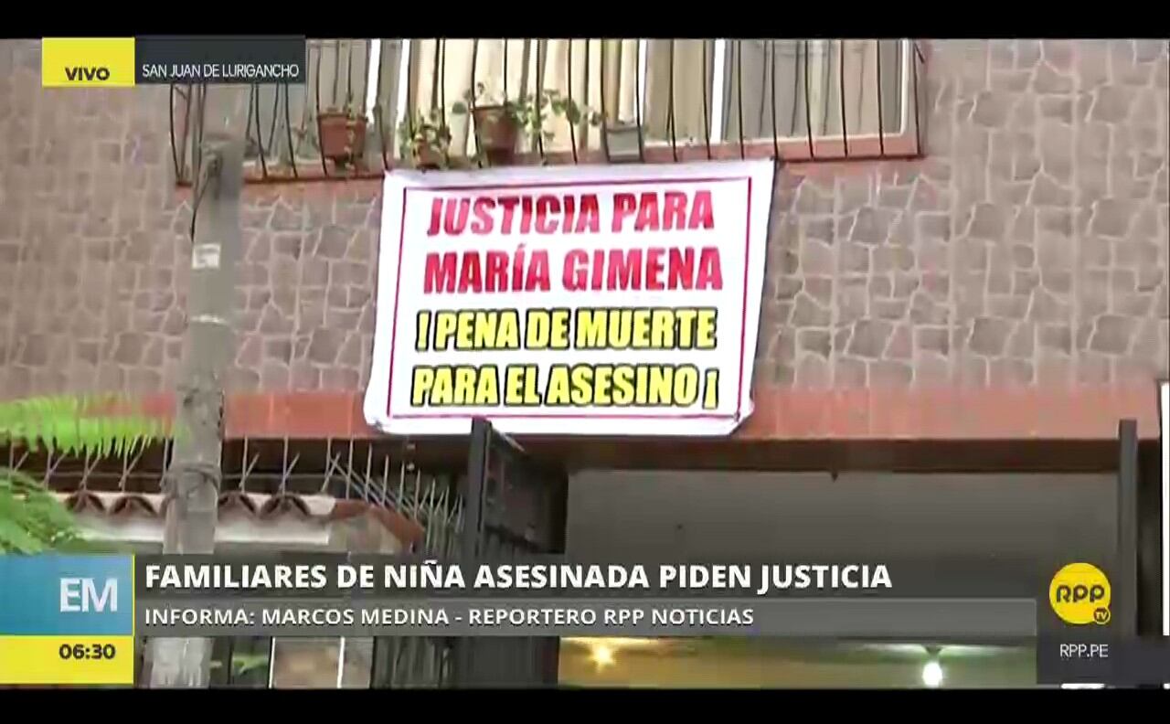 El pedido de justicia de los familiares de la pequeña asesinada llega desde San Juan de Lurigancho.