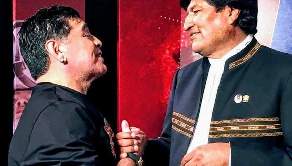 Diego Maradona y Evo Morales llevaban una larga amistad. (Twitter: @evoespueblo).