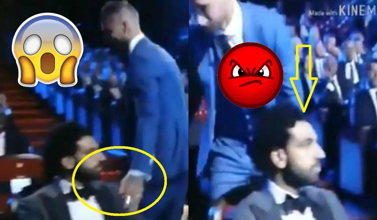 Mohamed Salah reaccionó así cuando Sergio Ramos le tocó el hombro en plena ceremonia del sorteo de Champions