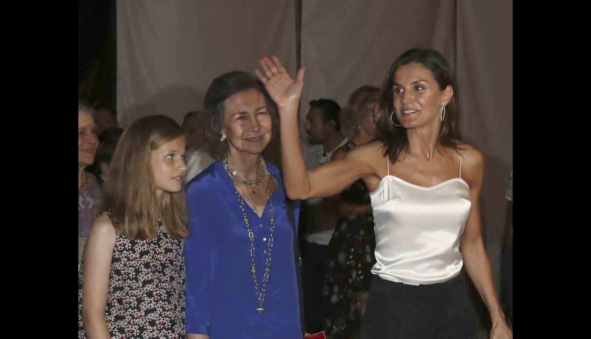 Doña Sofía, sus nietas y la Reina Letizia (Foto: Agencias)