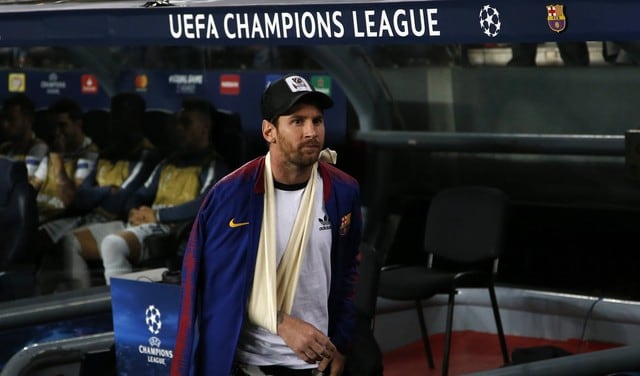 Lionel Messi asistió al Camp Nou para alentar al Barcelona en el partido ante el Inter de Milán por la Champions League. (Fotos: Agencias)