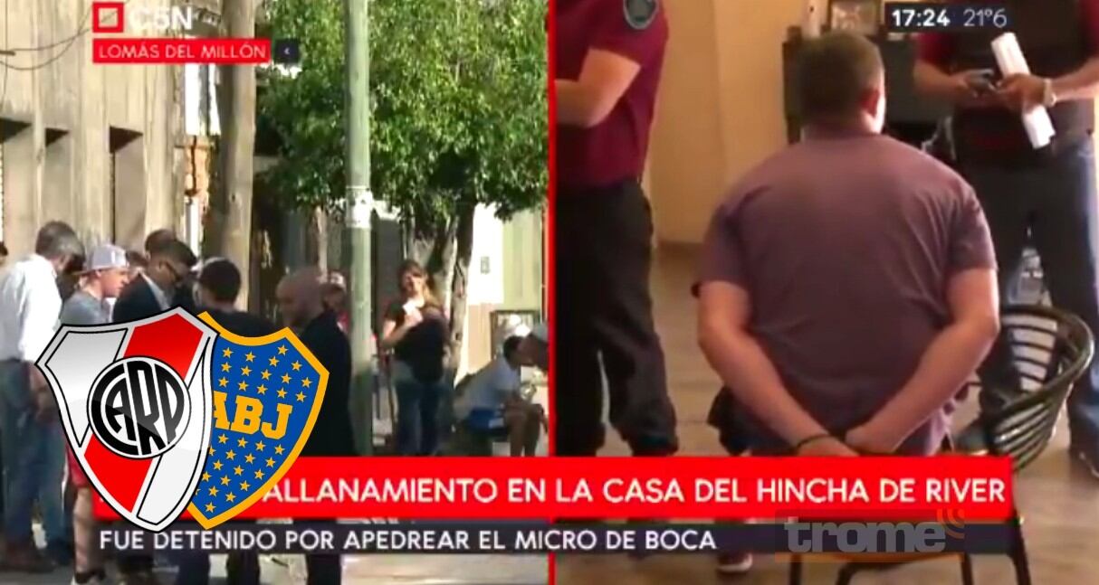 Hincha que apedreó bus de Boca Juniors fue detenido tomando mate y trasladado a fiscalía