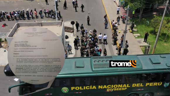 Policía ingresó a San Marcos ante un pedido de la universidad. César Campos/ @photo.gec