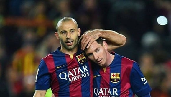 Javier Mascherano desea a Lionel Messi por más tiempo en Barcelona. (Foto: AFP)