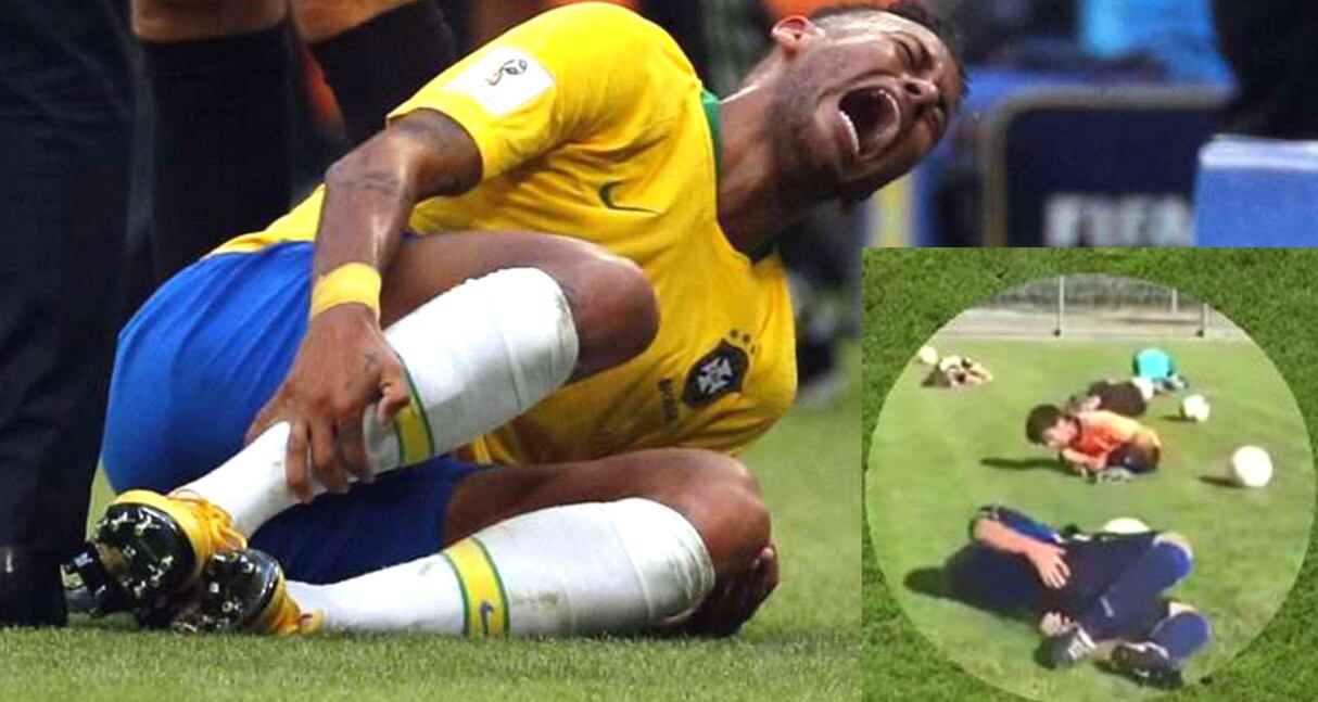 Niños imitaron a Neymar exagerando faltas en Mundial de Rusia 2018