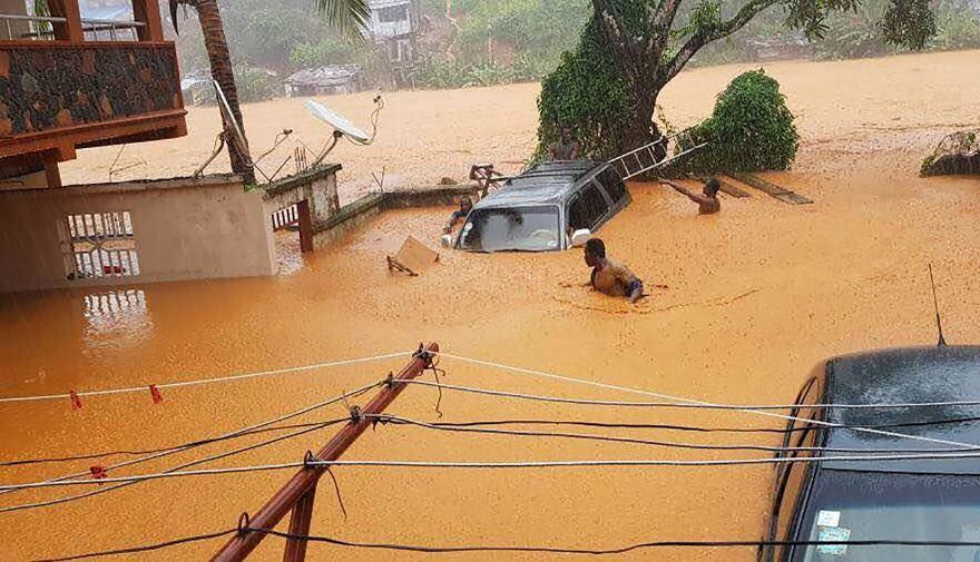 Inundaciones en Sierra Leona. Fotos: AFP