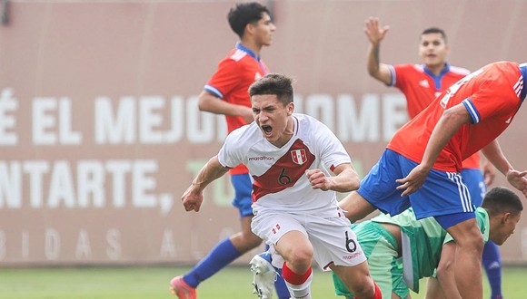 Catriel Cabellos anotó un gol en el amistoso Sub-20 de Perú y Chile. (Foto: FPF)