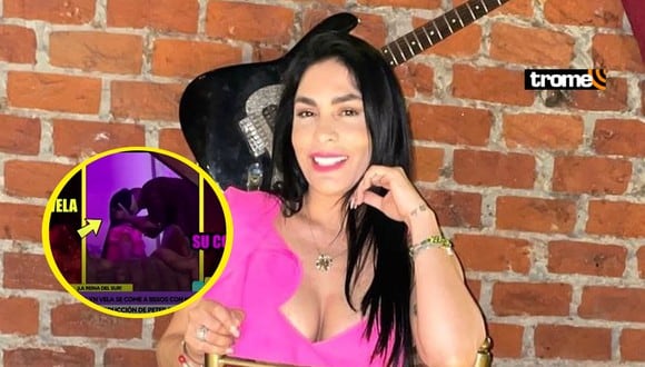 Evelyn Vela se besa con su ‘colageno’ en la discoteca