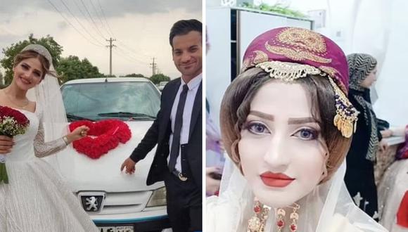 La joven Mahvash Leghaei se casó en Irán y un familiar dio disparos al aire en modo de celebración, pero una de las balas le cayó en la cabeza. (Foto: Captura Twitter)