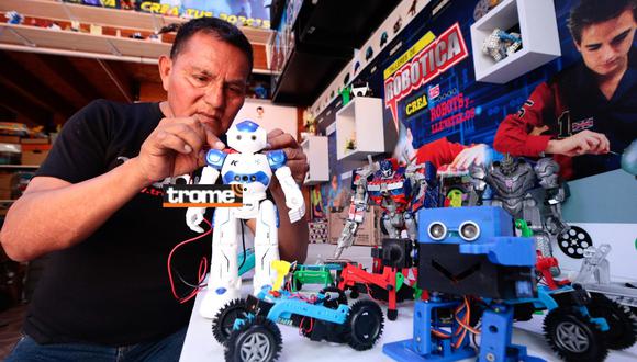Peruano busca promover el interés de los niños en la tecnología y robótica. Ha creado robots futbolistas, bailarines, otro humanoide, etc. (Entrevista: Isabel Medina / Foto: Lenin Tadeo / Trome)