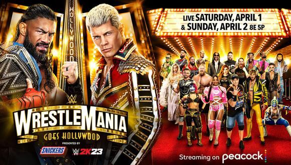 Roman Reigns vs. Cody Rhodes por el Campeonato Universal Indiscutido de WWE será el evento principal del Día 2 de WrestleMania 39. | Crédito: WWE.com
