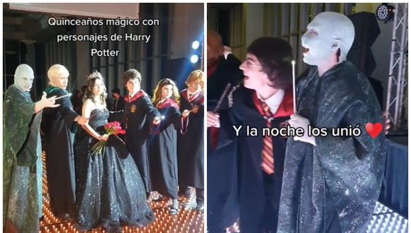 Fiesta de 15 años con personajes de Harry Potter se hizo viral en TikTok. Foto: @geratamayo / TikTok)