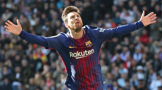 Lionel Messi celebra su segundo gol ante el Real Madrid