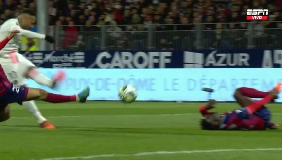 Gol de Neymar para el 1-0 del PSG vs. Clermont en la Ligue 1. (Foto: Captura de ESPN)