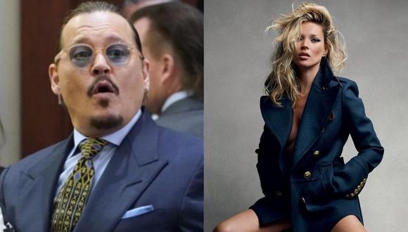 La modelo Kate Moss ha testificado en el juicio que enfrenta a Johnny Depp y Amber Heard (Fotos: STEVE HELBER / AFP y @katemossagency / Instagram)