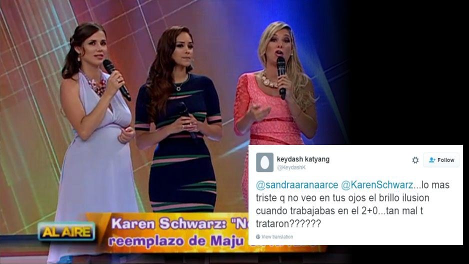 Twitter opina sobre Karen Schwarz en ‘Al Aire’ (Foto: América TV/Twitter)