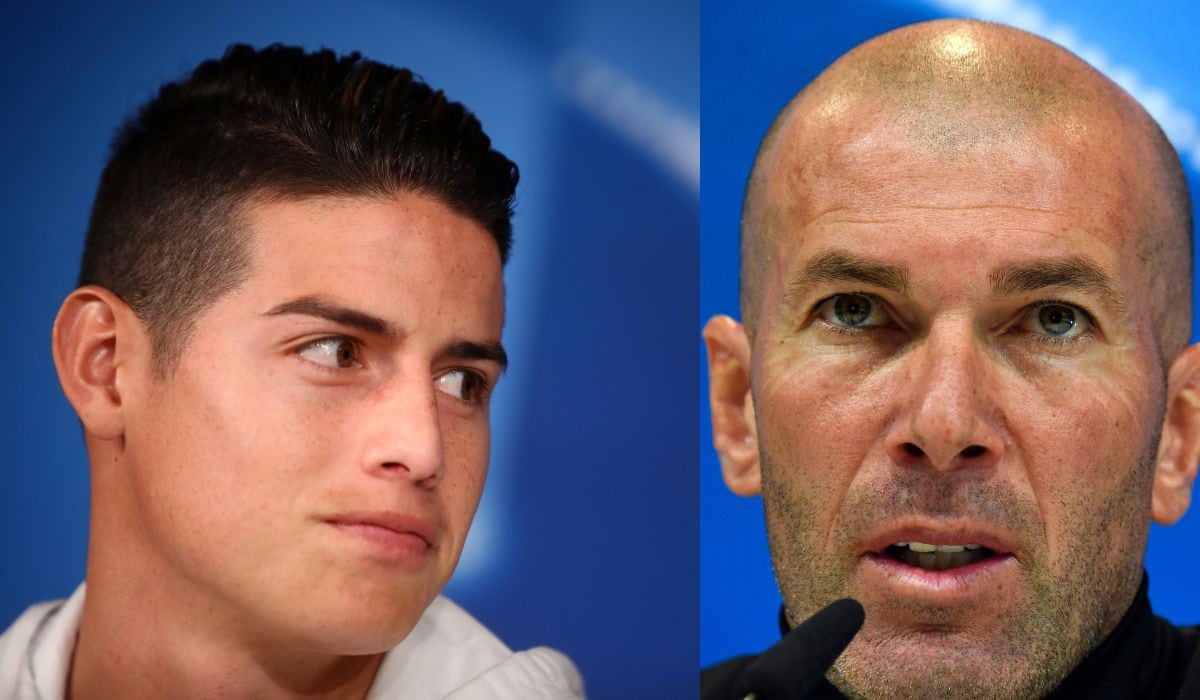 Real Madrid vs Bayern Múnich: James Rodríguez esquiva con maestría este dardo y se lo manda a Zidane