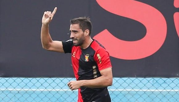 Cristian Bordacahar anotó un doblete en la victoria (3-1) de Melgar sobre Cuiabá. Foto: Liga de Fútbol Profesional.