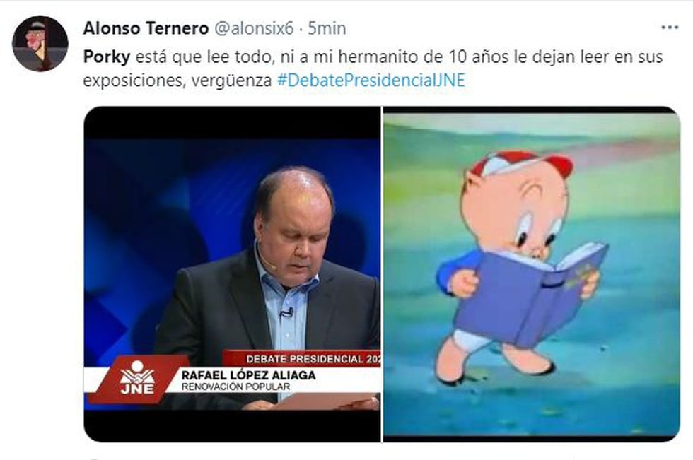 En los memes ganó Rafael López Aliaga porque leyó durante el debate.