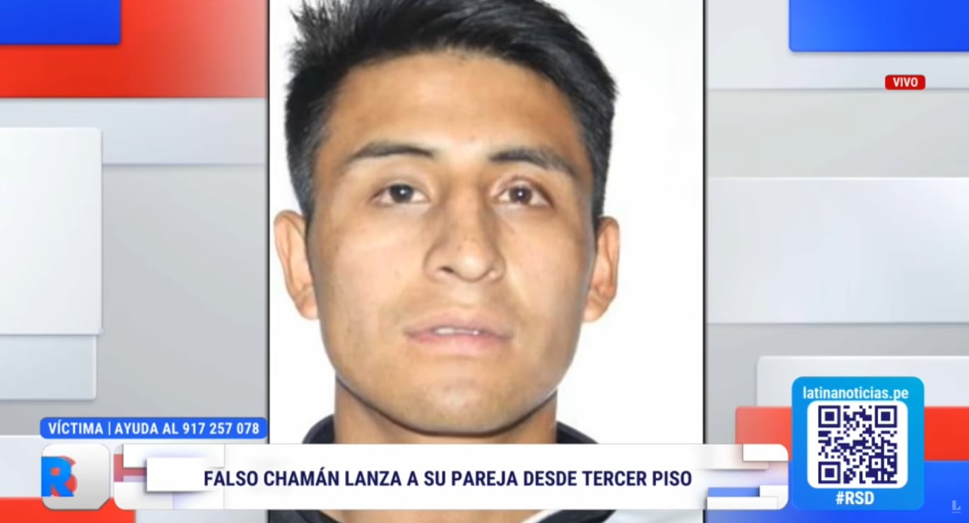 Falso chamán identificado como Erick Calderón Loayza, lanzó a su pareja desde el tercer piso en una discusión por celos.