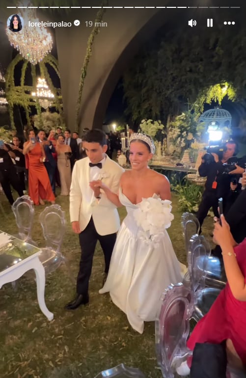 Así fue el ingreso de Alejandra Baigorria y Said Palao a la fiesta de su boda.